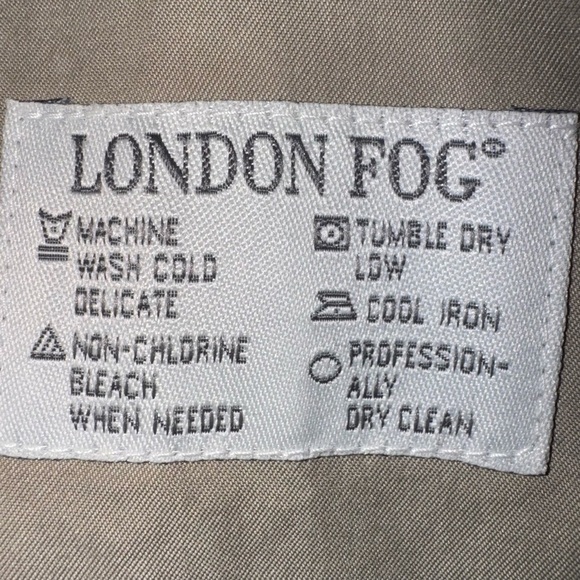 London Fog Men's Medium Regular Beige All Weather Zip Out Liner Mid Trench Coat - Picture 14 of 16